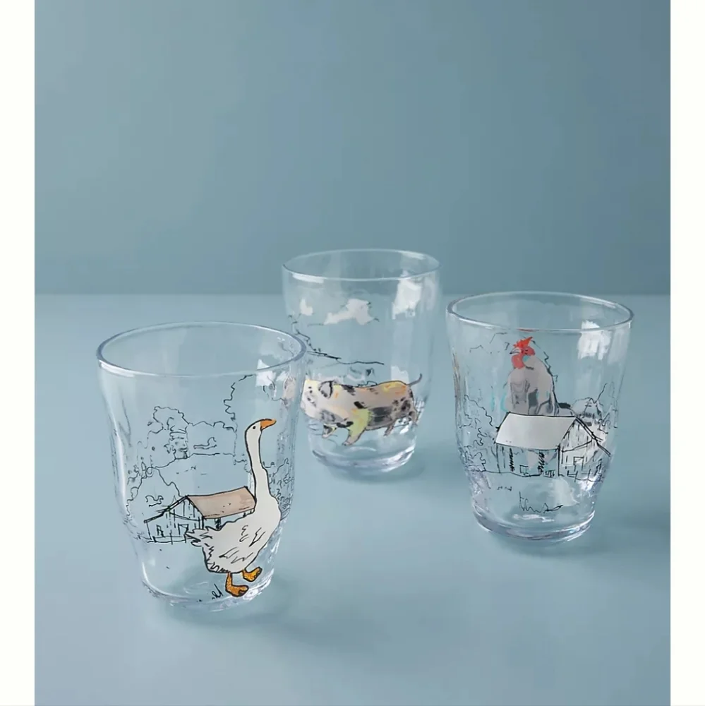 Anthropologie Genevieve Pig Juice Glass